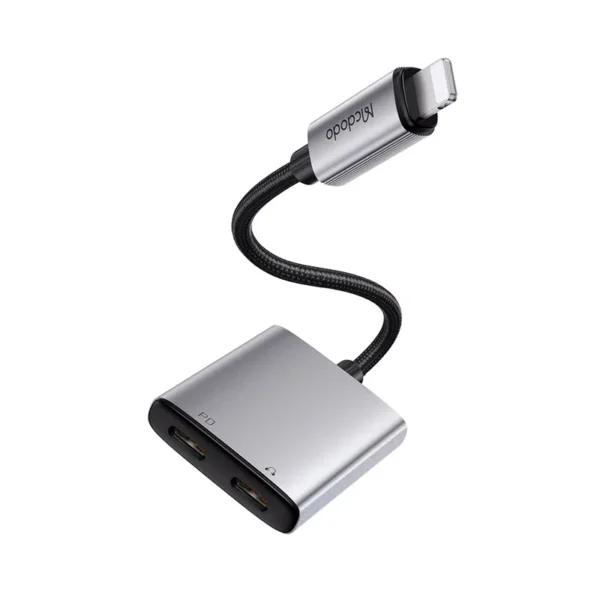 Mcdodo 2 in 1 Lightning to Dual Lightning Audio Adapter (Charging+ Music Play+Call Function)